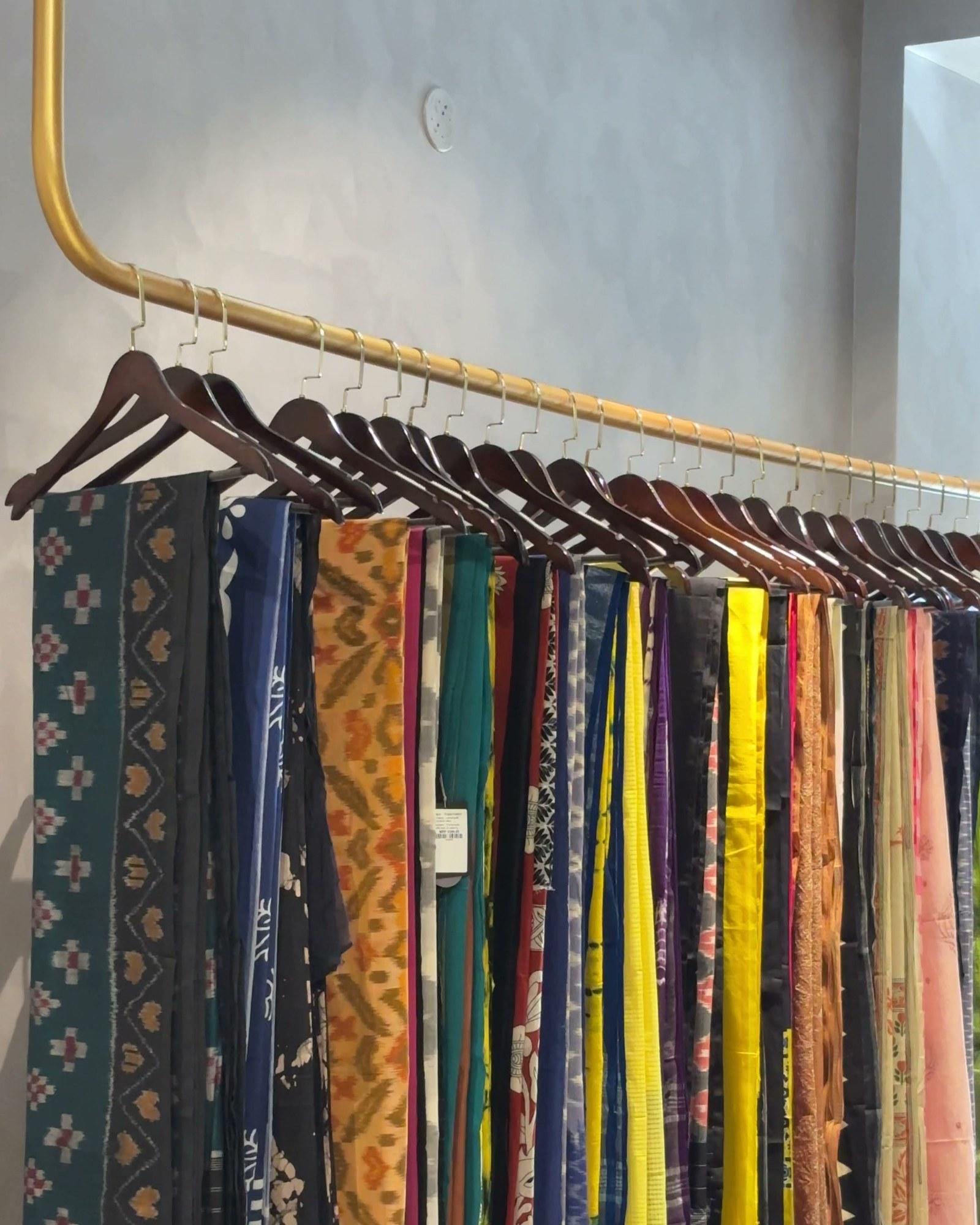 Hand-painted organza and embroidered cotton-silk pieces from Watermelon Woven