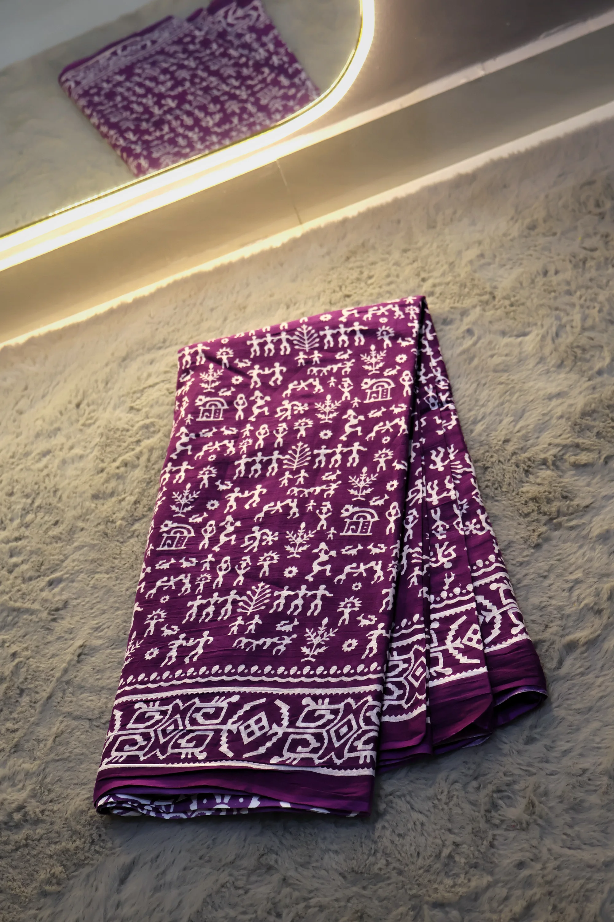 Sanganeri Folk Tales - Cotton: a detail of the work. Cotton.