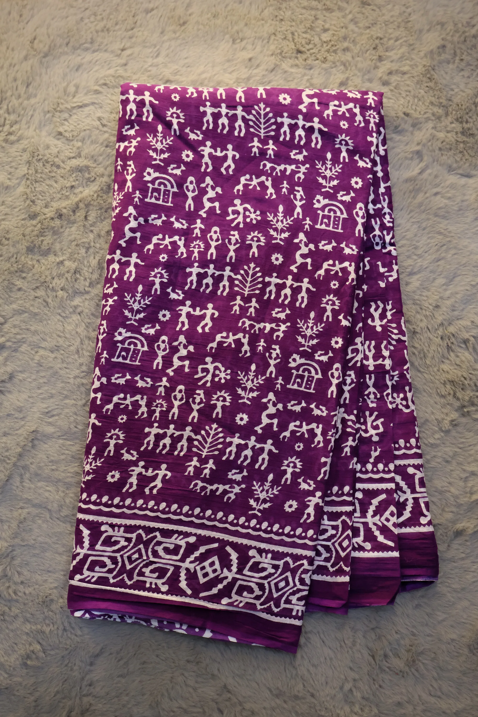 Sanganeri Folk Tales - Cotton: a detail of the work. Cotton.