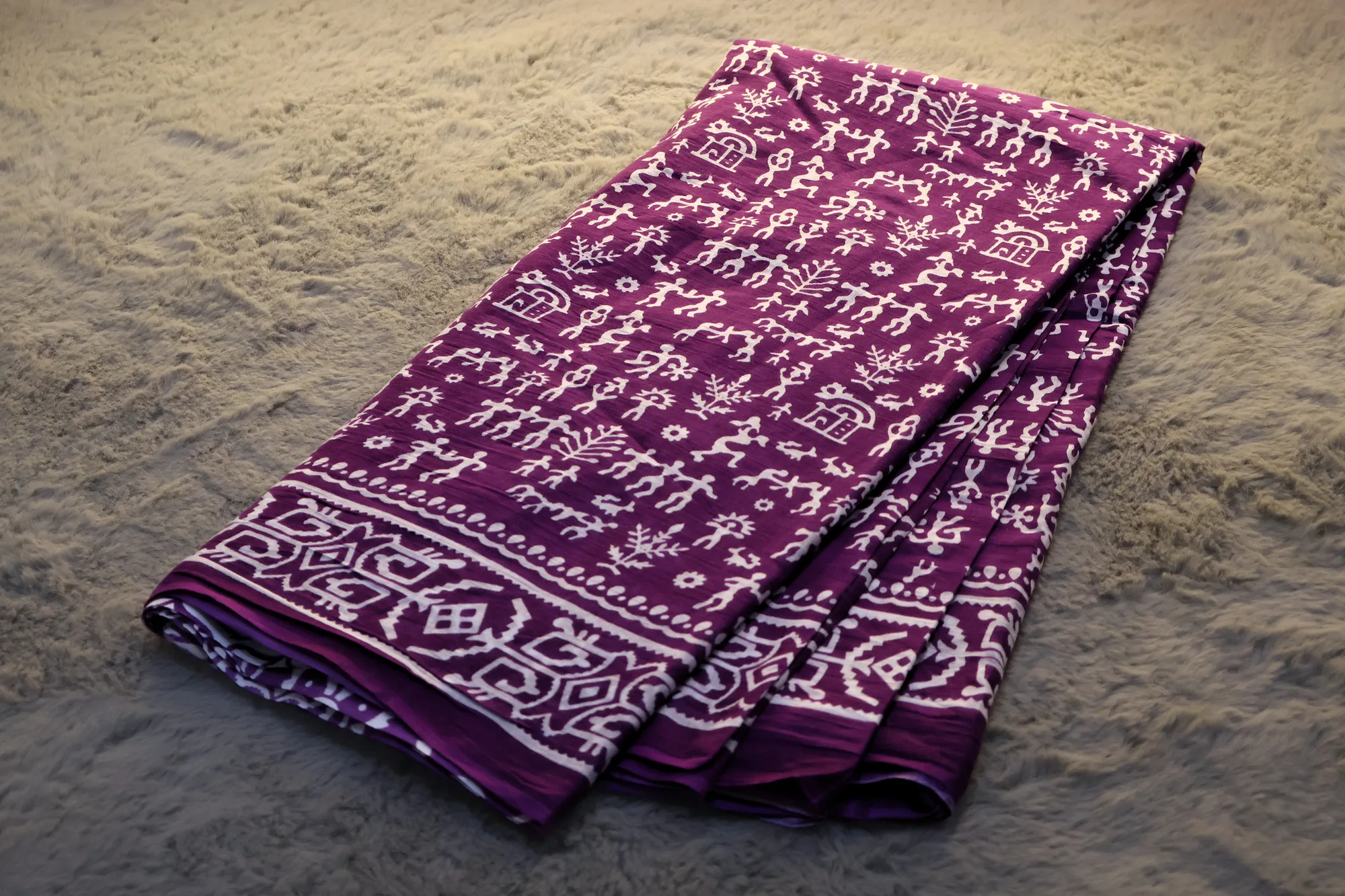 Sanganeri Folk Tales - Cotton: a detail of the work. Cotton.