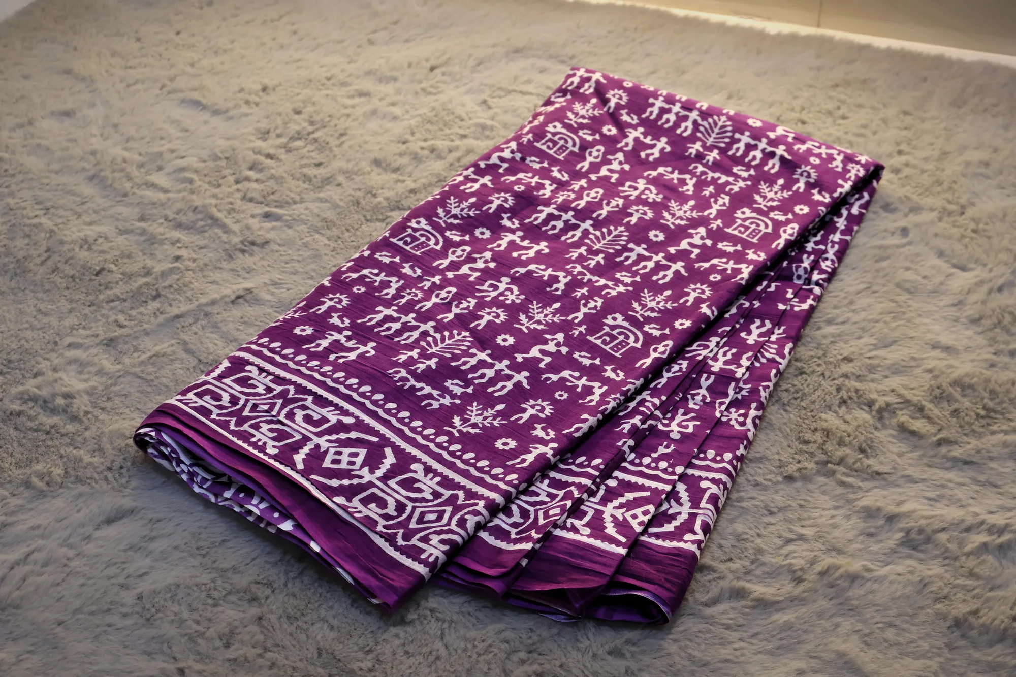 Sanganeri Folk Tales - Cotton: a detail of the work. Cotton.