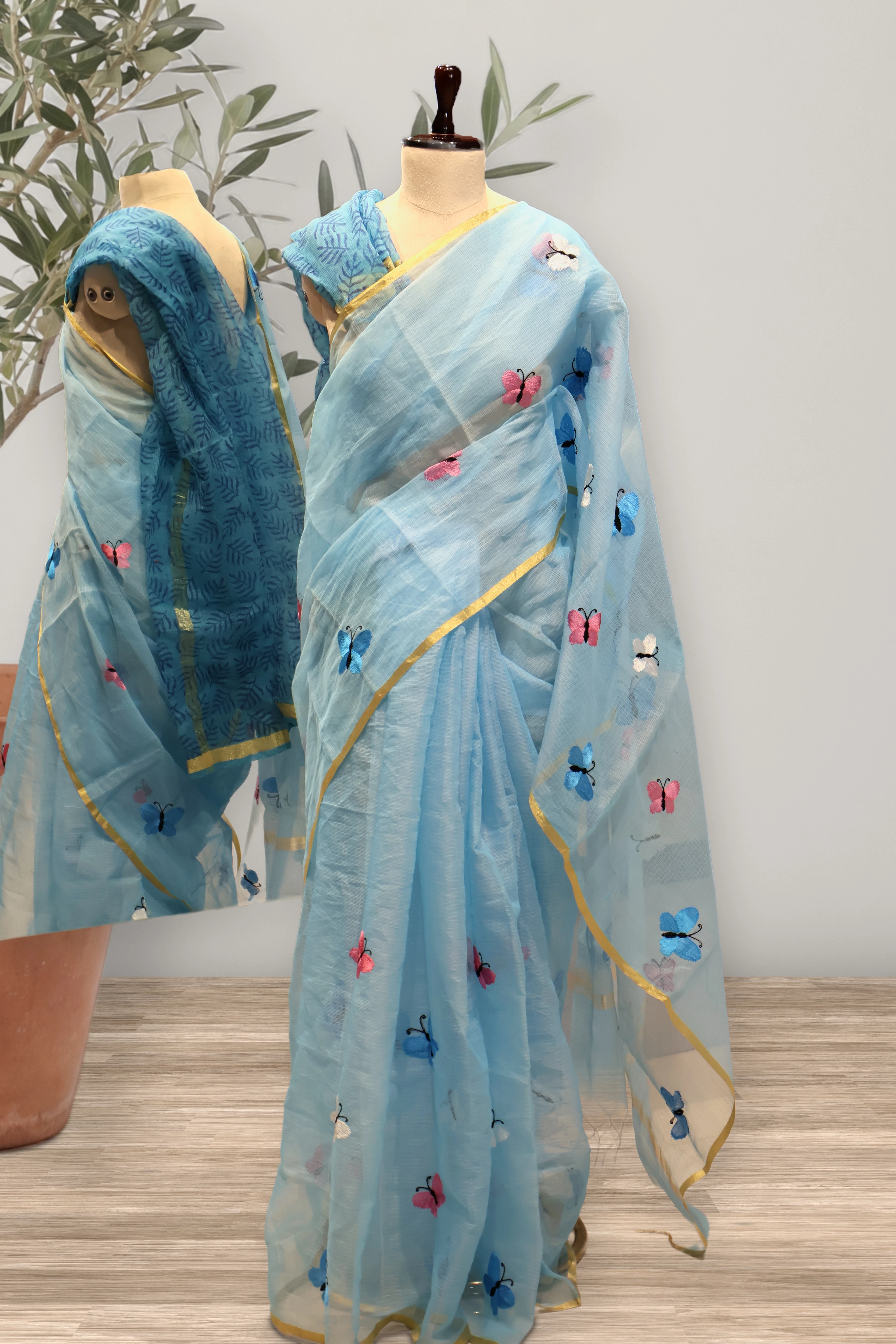 Butterfly Bloom - Kota: a detail of the work. Kota cotton.