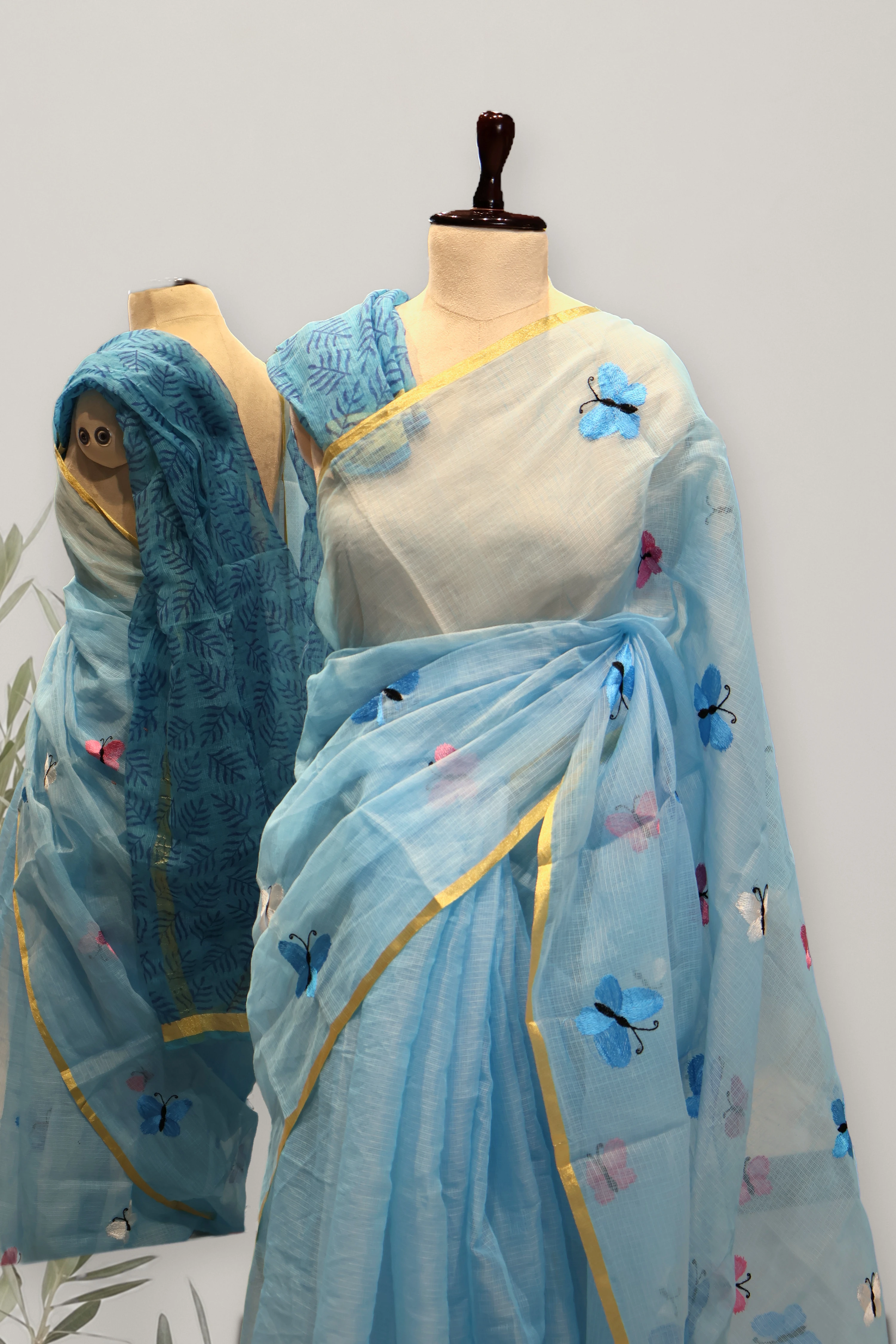 Butterfly Bloom - Kota: a detail of the work. Kota cotton.