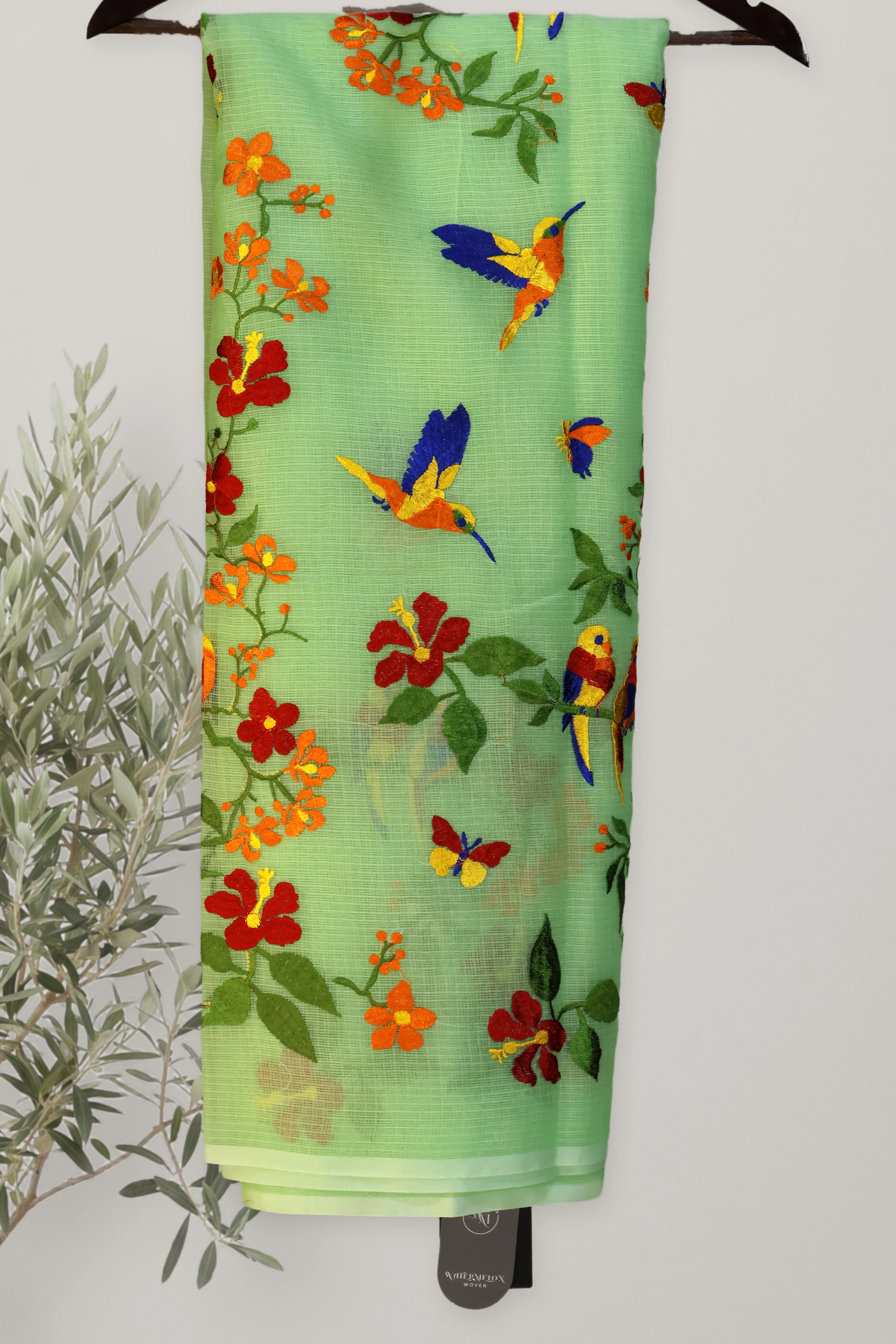 Garden - Kota: a detail of the work. Kota cotton.