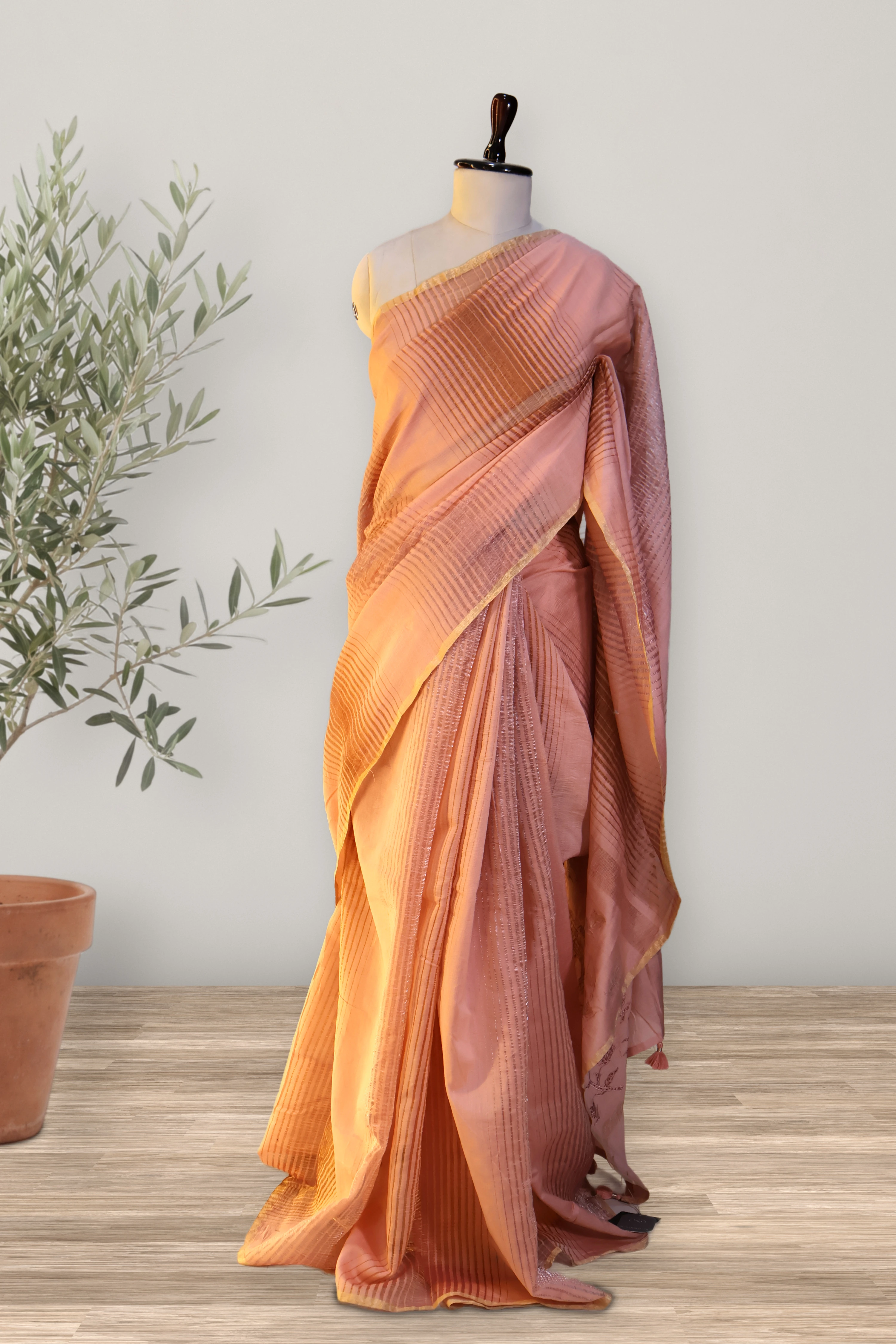 Noor - Chanderi: the whole piece, laid out. Chanderi.