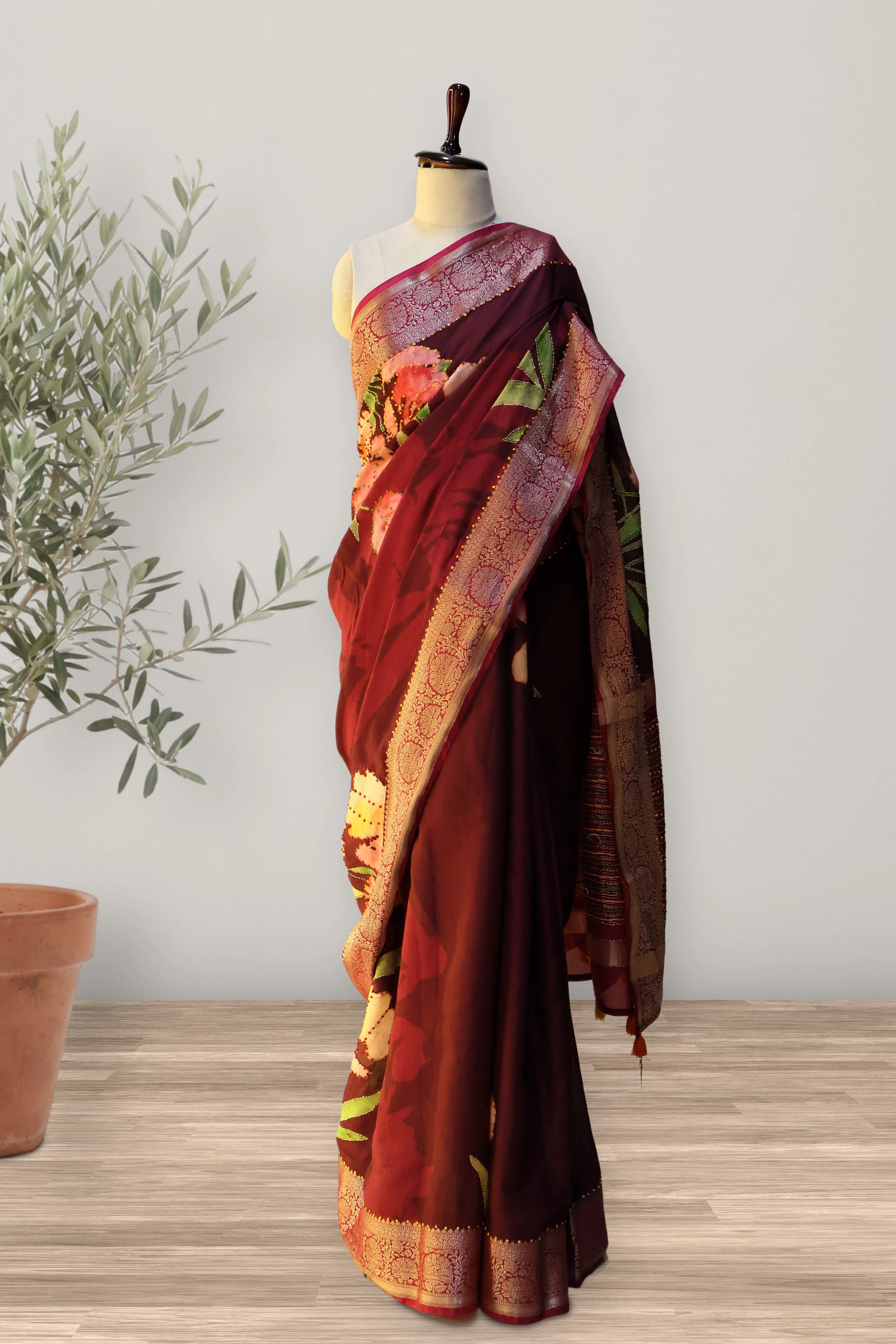 Royal Heritage - Chanderi: the whole piece, laid out. Chanderi.