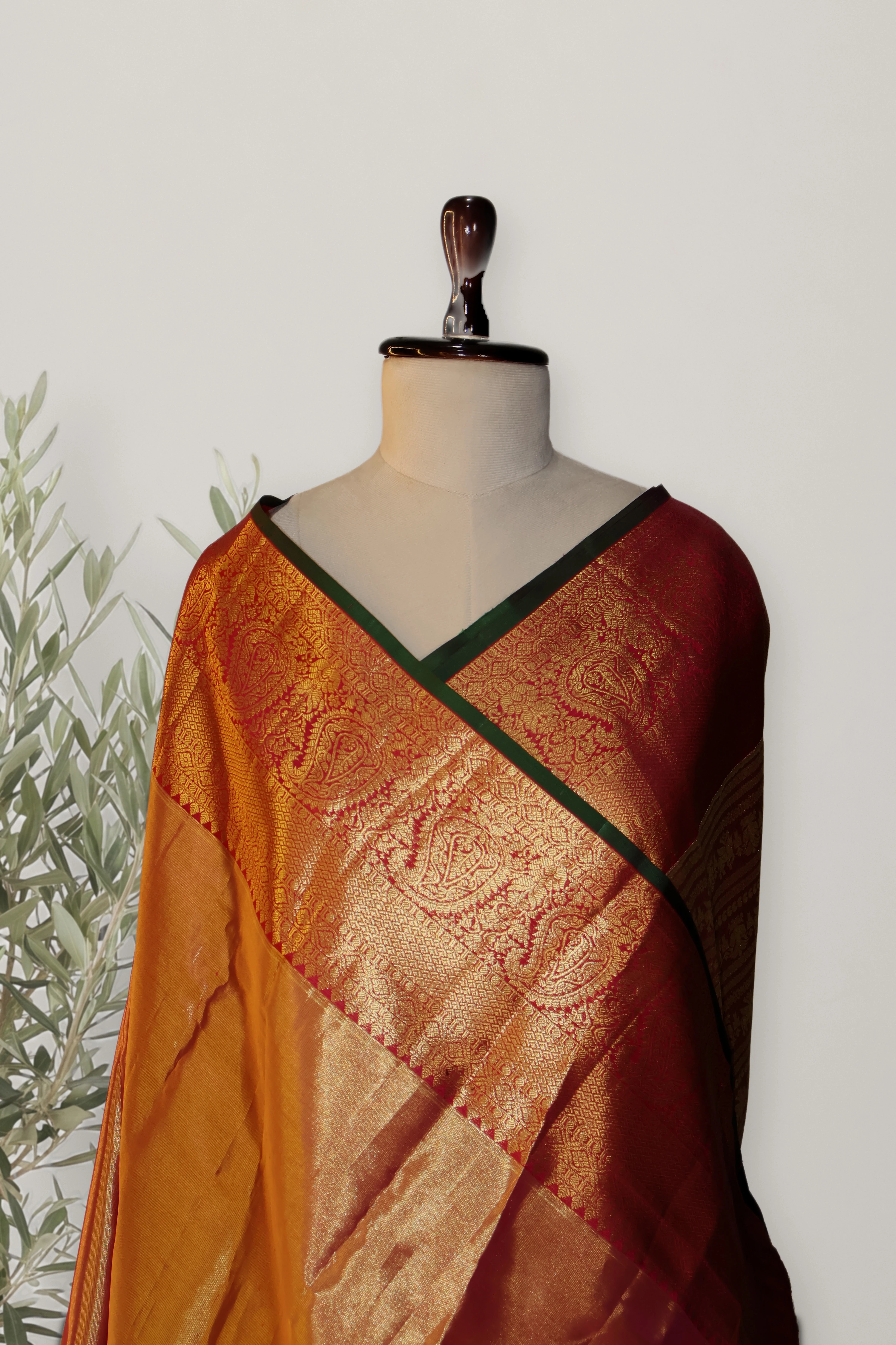 Katchi Pattu Bridal Saree: a detail of the work. Katchi Pattu.