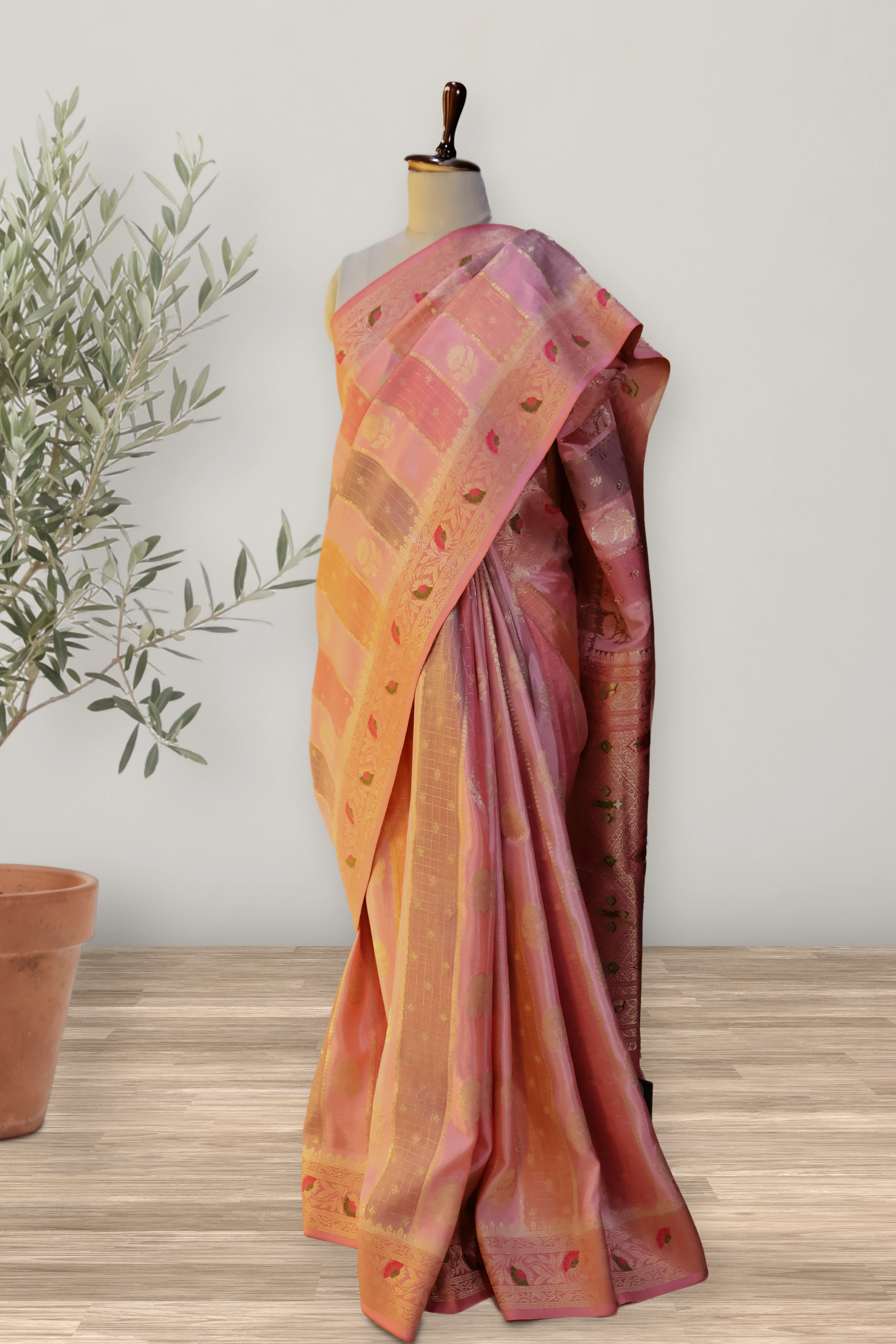 Banarasi Royal Heritage: the whole piece, laid out. Banarasi.