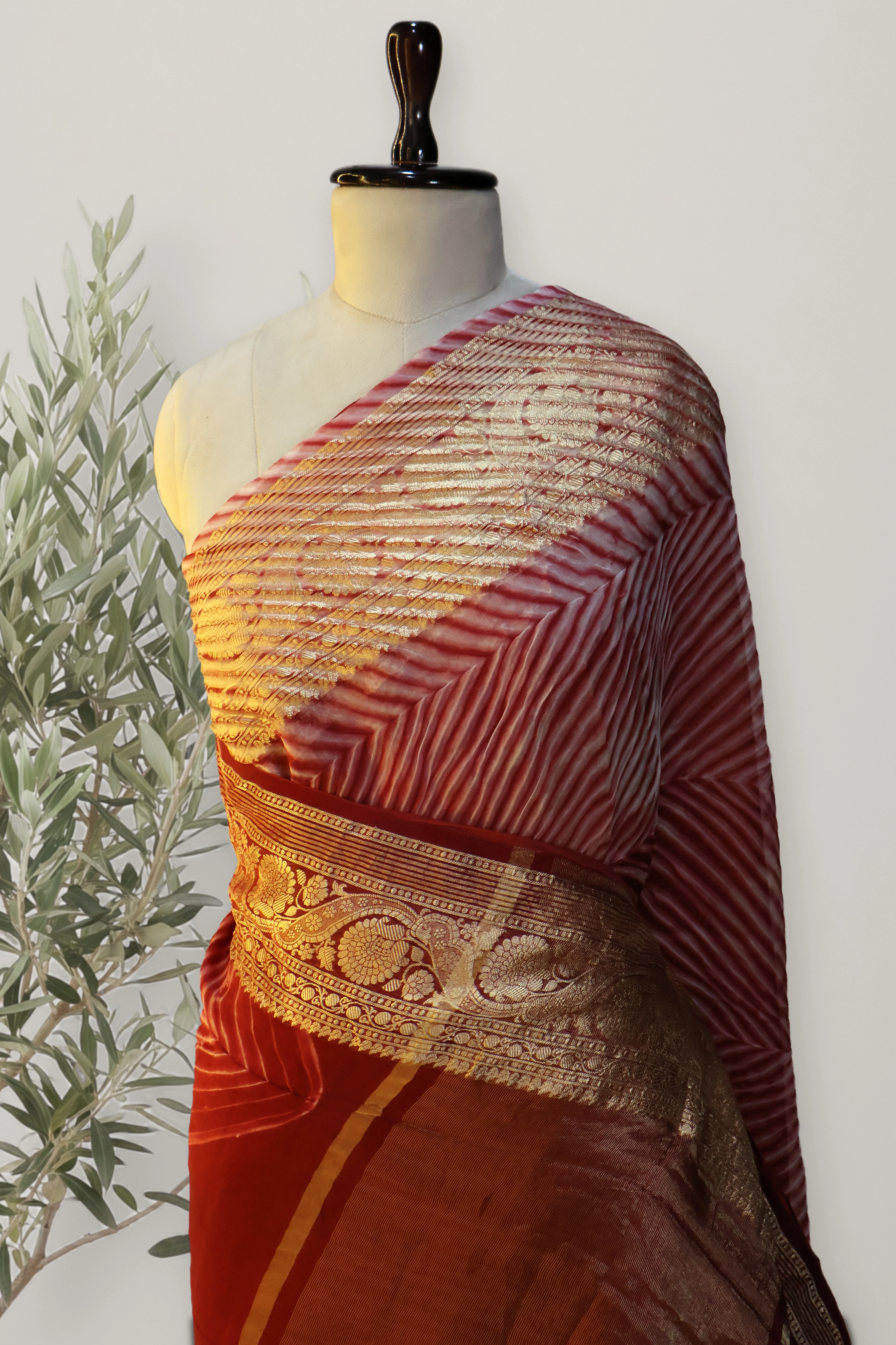 Dyekissed Organza: the whole piece, laid out. Organza.