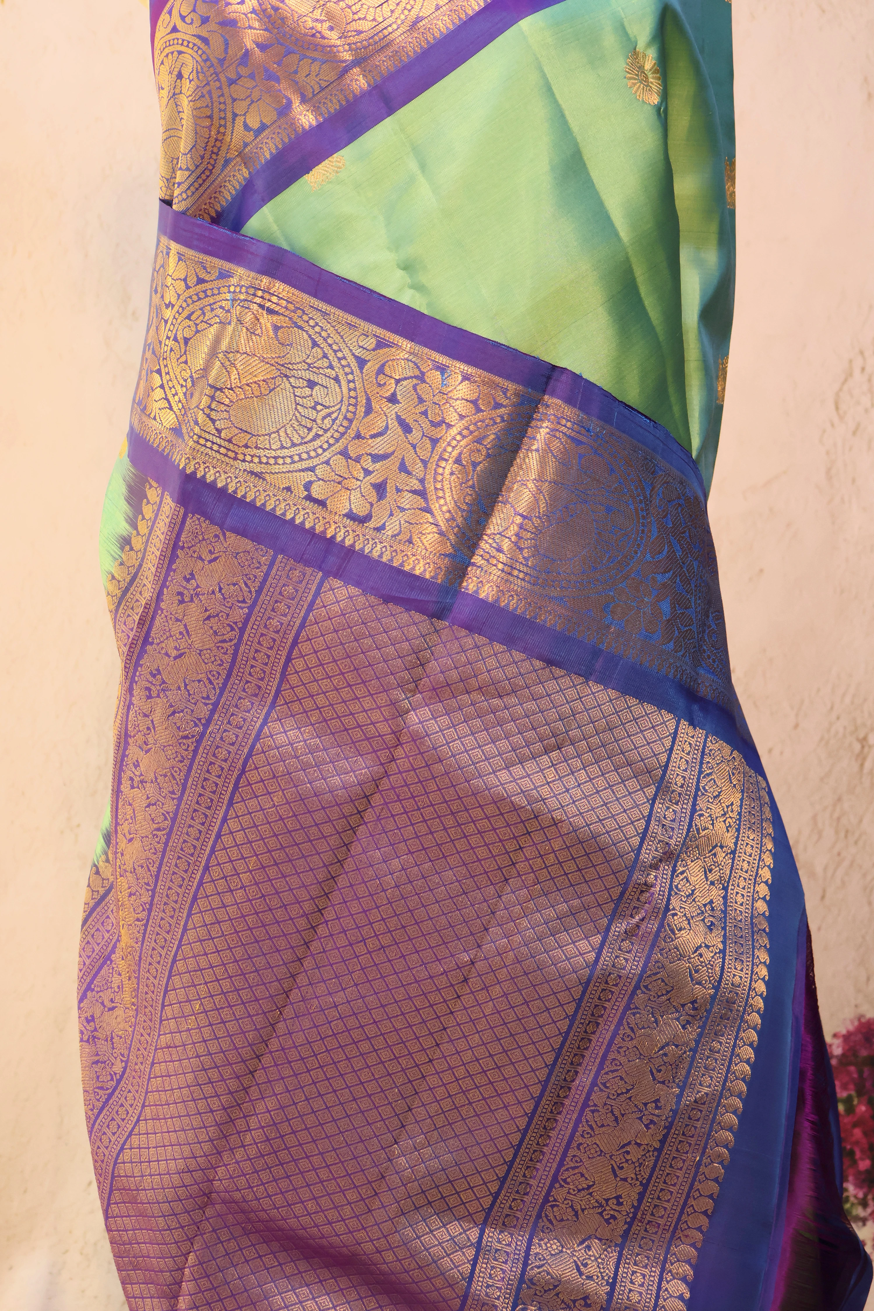 Series 1 · No. 13: the pallu, the decorated end panel that falls over the shoulder.